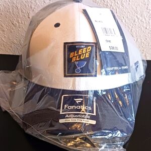 NWT St Louis Blues Fanatics Snapback Hat Cap NHL Blue Yellow Hockey Mesh Back